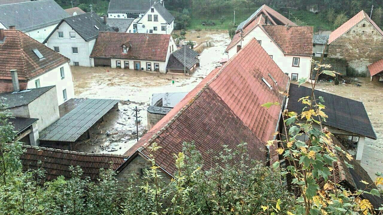Hochwasserschaden nach der Flut 2014 im Donnersbergkreis