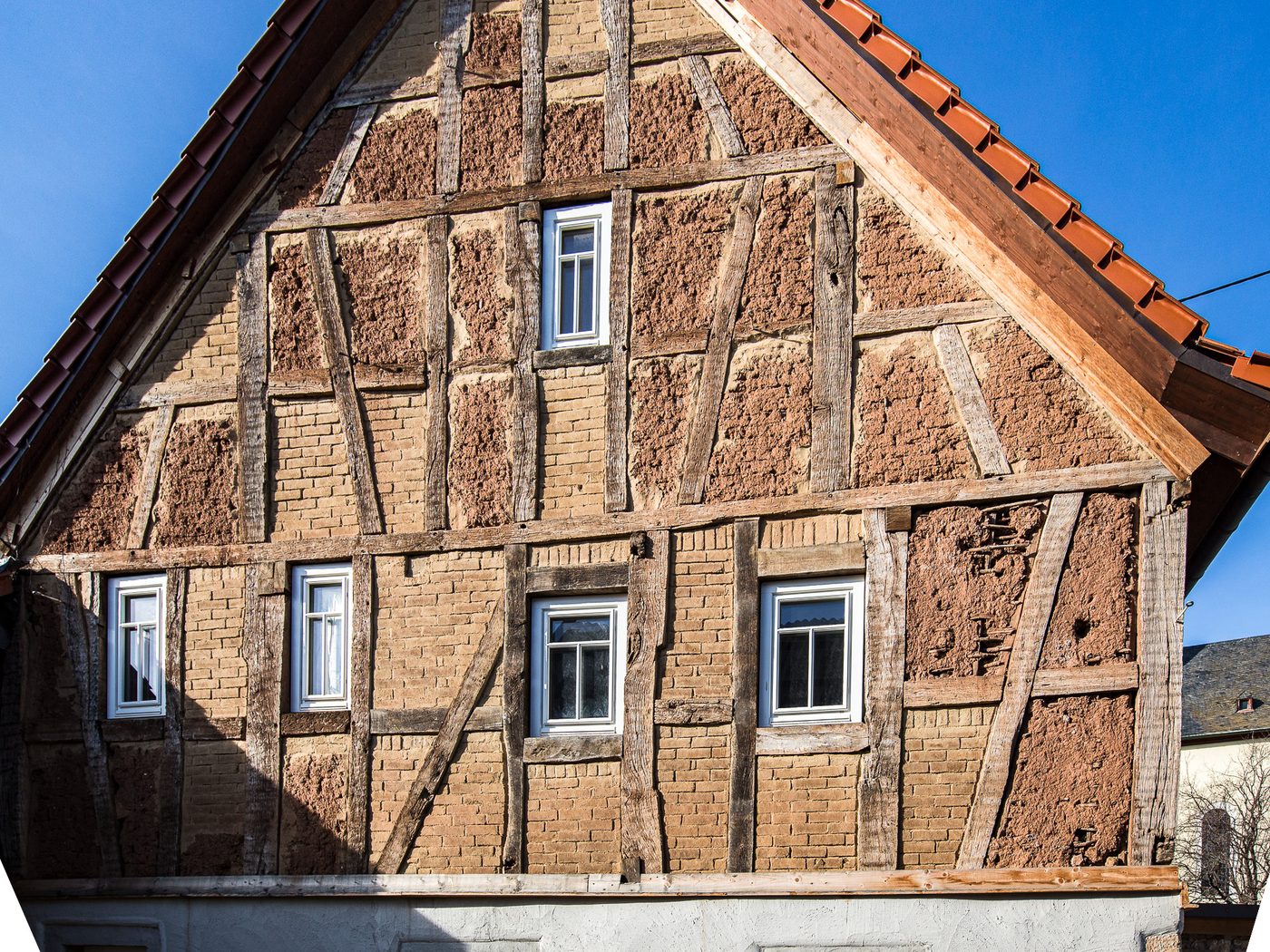 Saniertes Fachwerkhaus mit Lehmgefachen